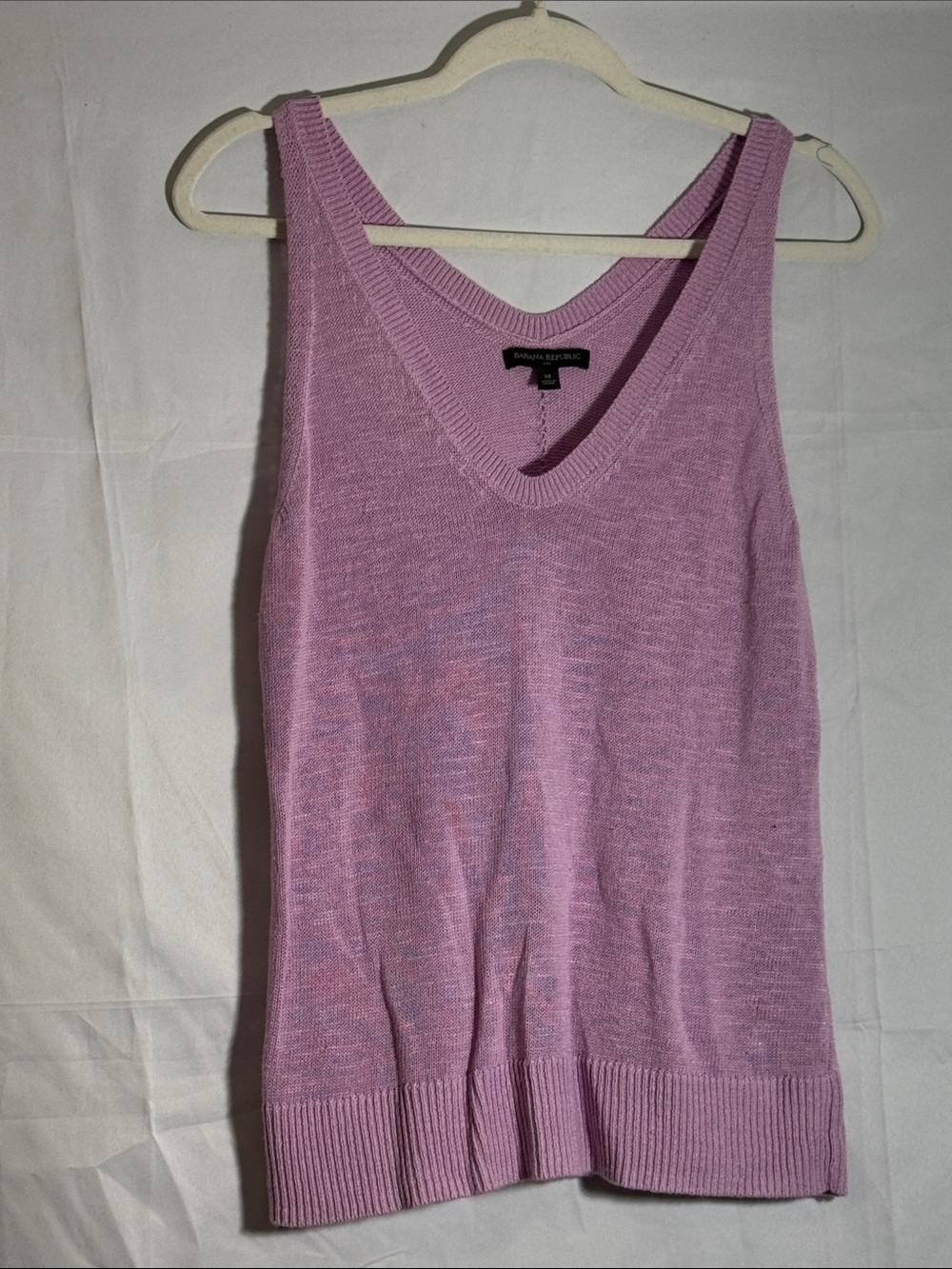 Banana Republic Lavender V-Neck Knit Tank Top